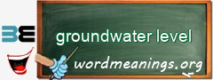 WordMeaning blackboard for groundwater level